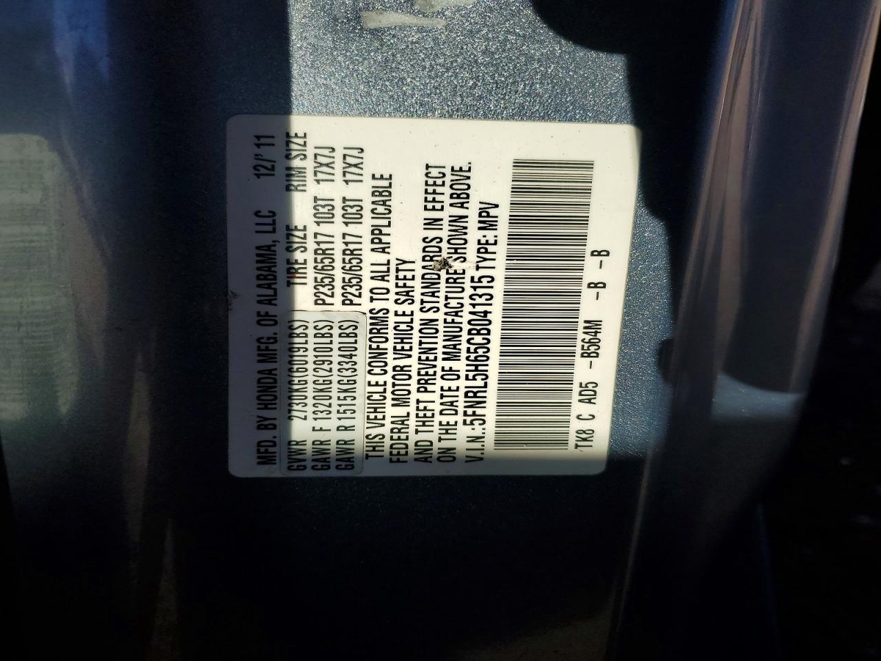 Honda Odyssey Exl