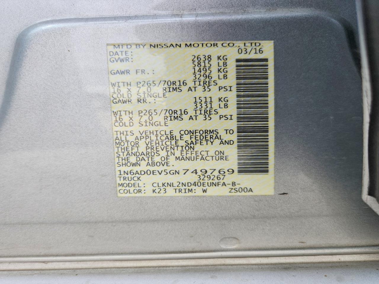 Nissan Frontier Sv