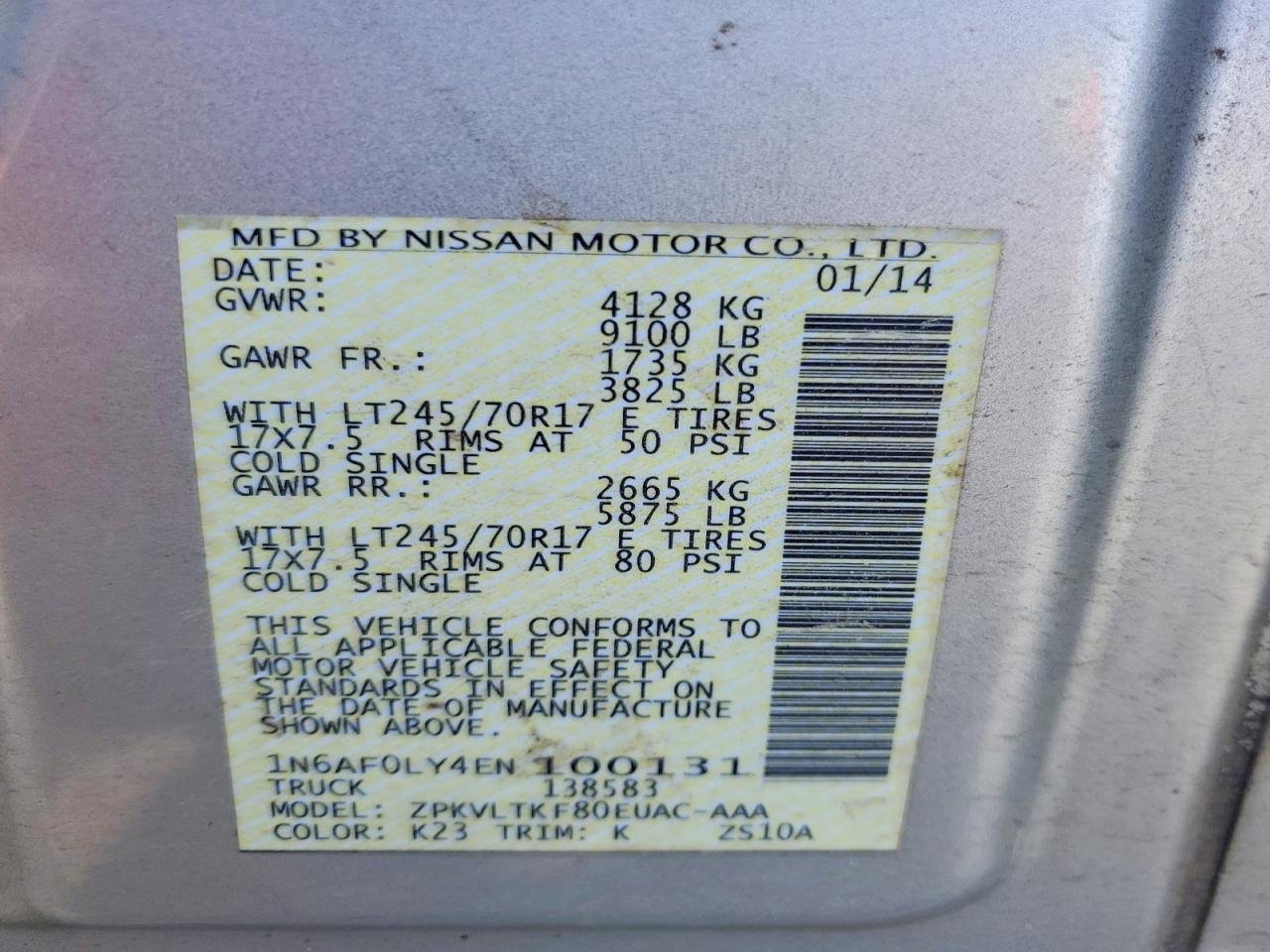 Nissan Nv 2500 Hd S