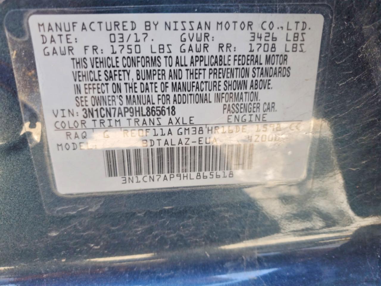 Nissan Versa 1.6 S Plus