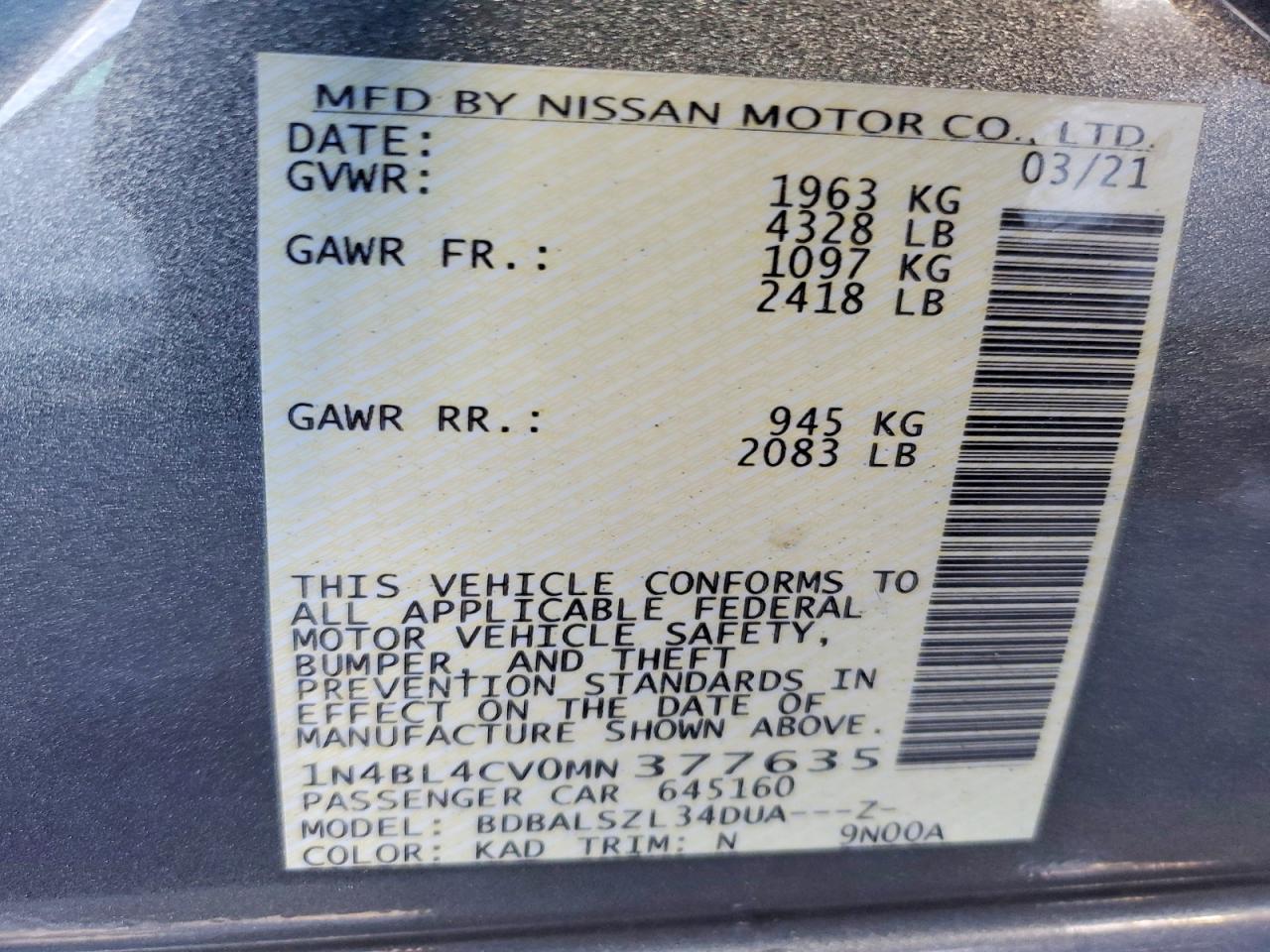 Nissan Altima Sr