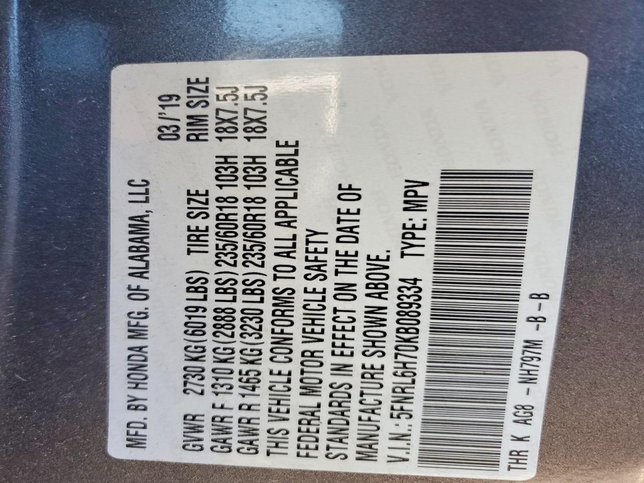 Honda Odyssey Exl
