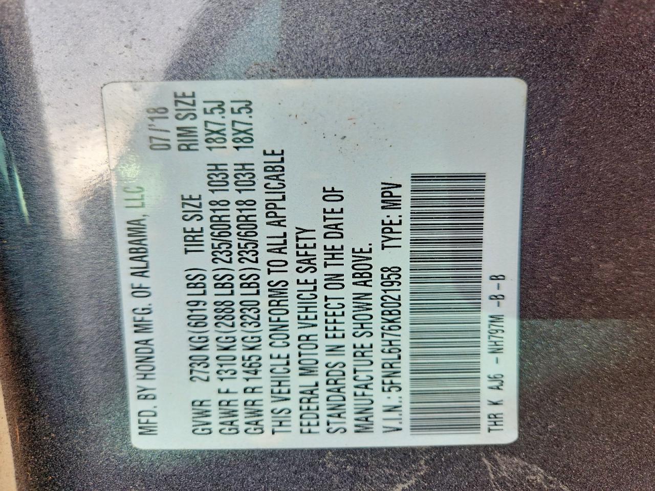 Honda Odyssey Exl