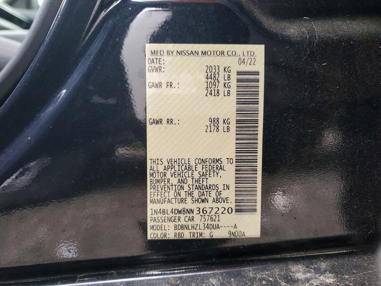 Nissan Altima Sv
