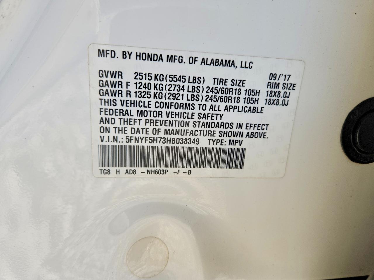 Honda Pilot Exln