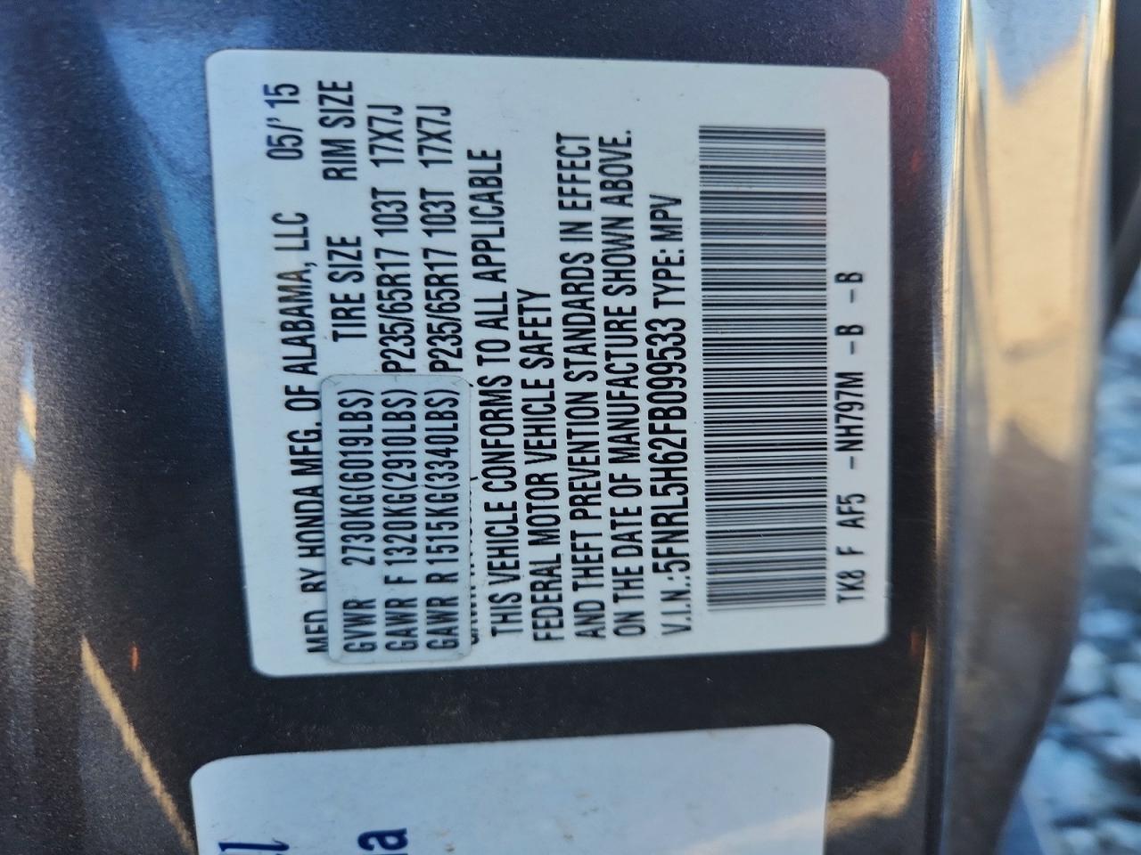 Honda Odyssey Exl