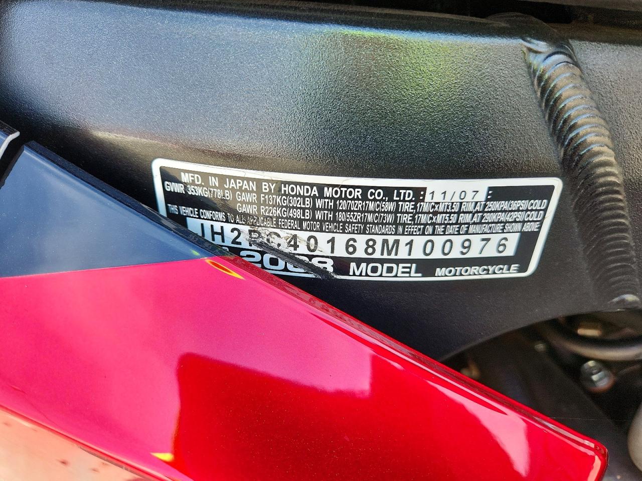 Honda Cbr Cycle Rr