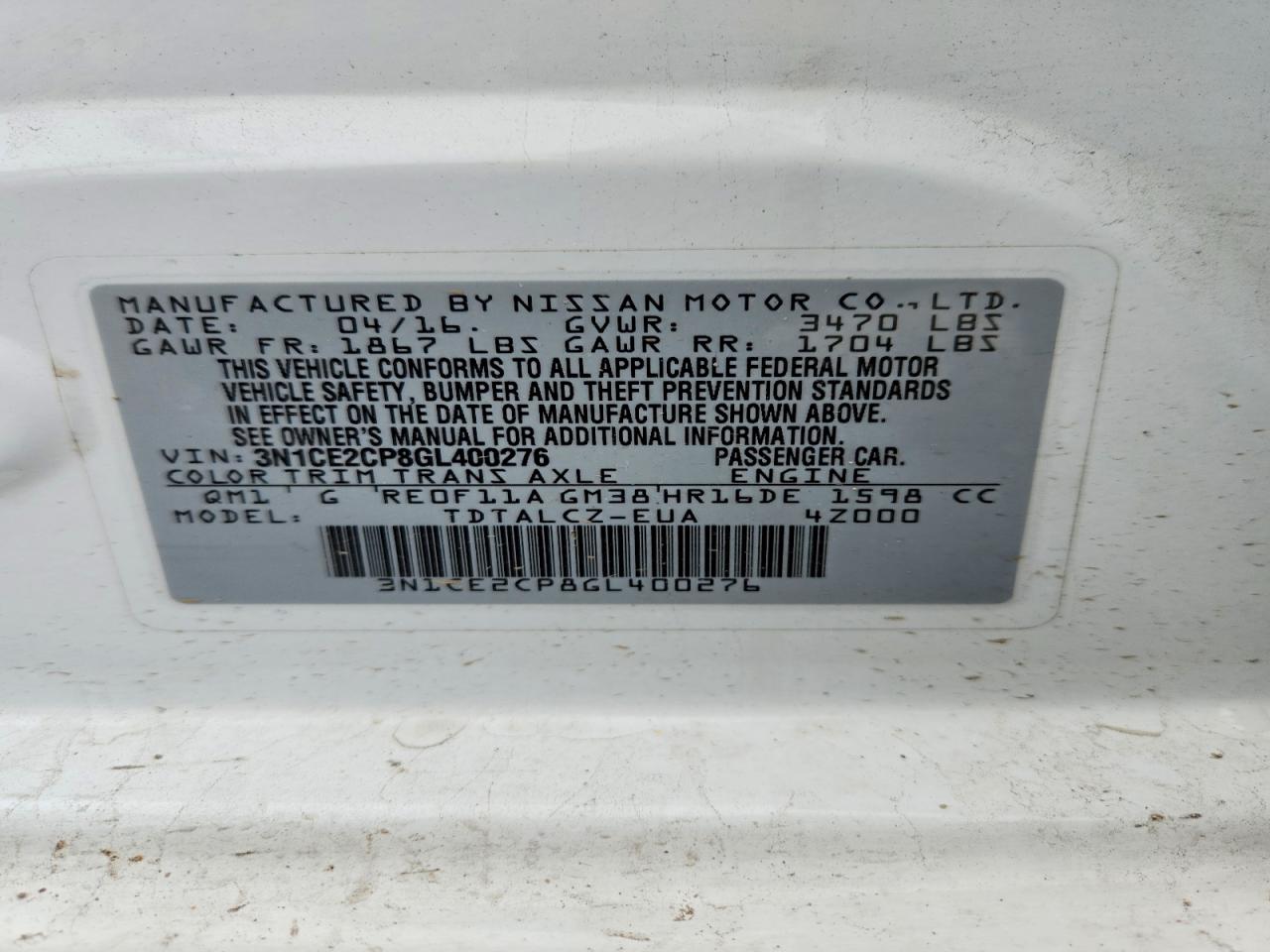 Nissan Versa S Plus