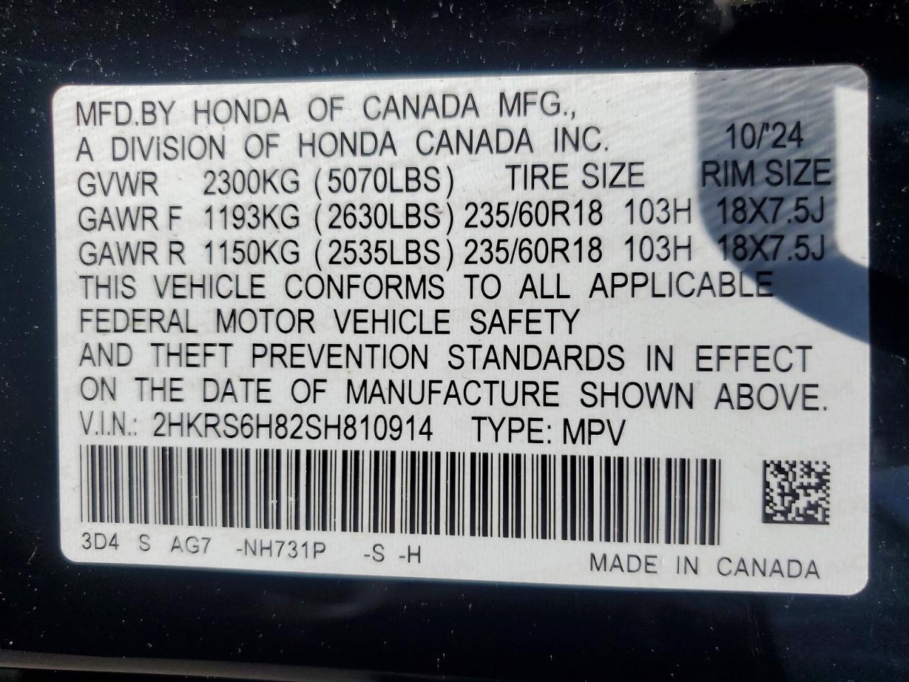 Honda Crv Sport-l