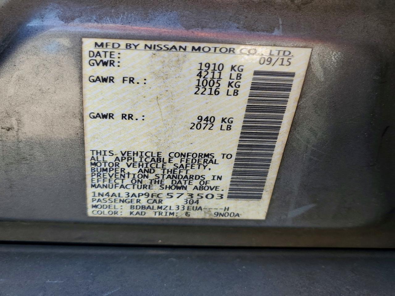 Nissan Altima 2.5 Sv