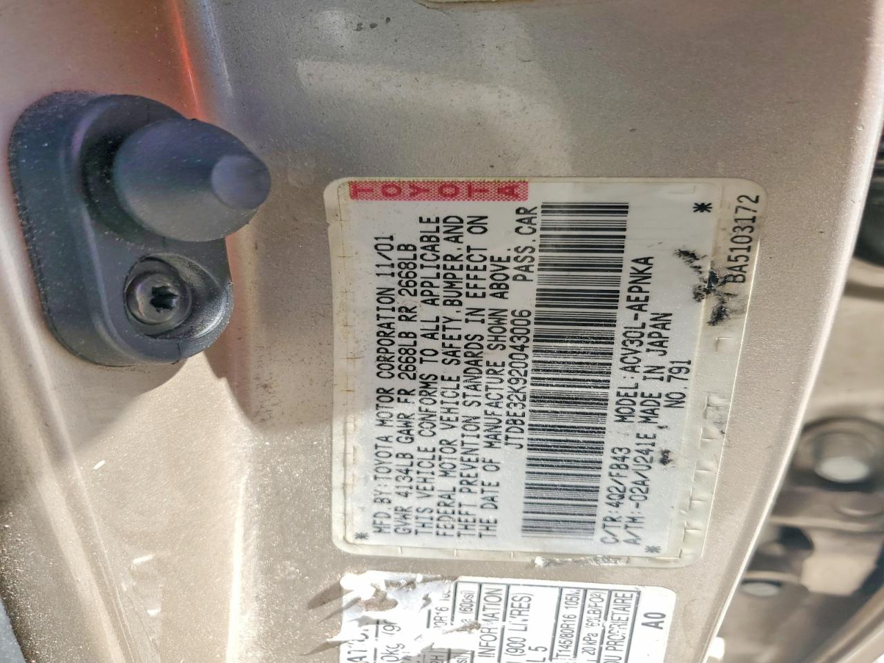 Toyota Camry Le