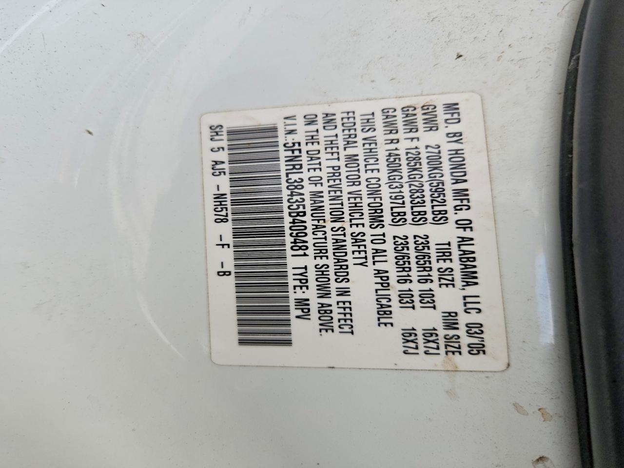 Honda Odyssey Ex