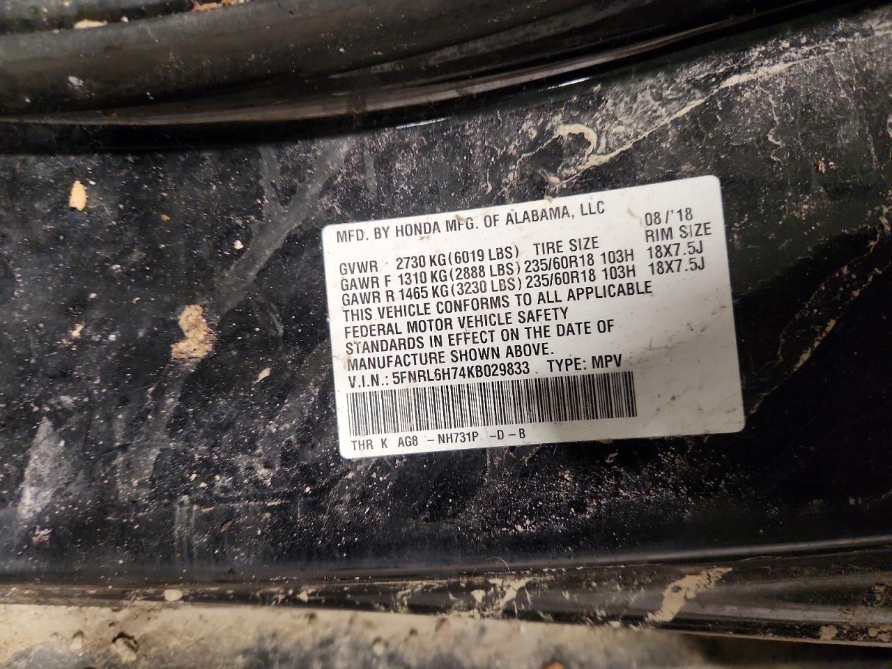 Honda Odyssey Exl