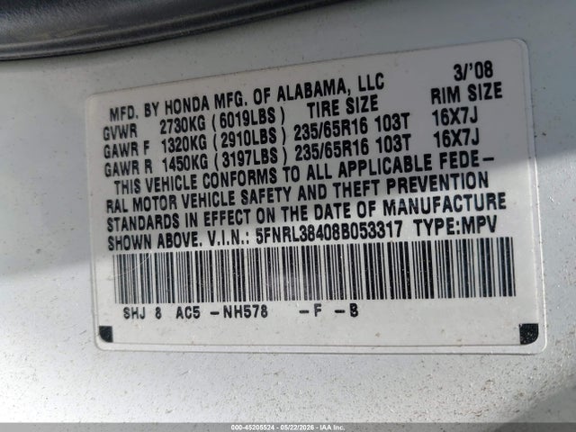 Honda Odyssey Ex