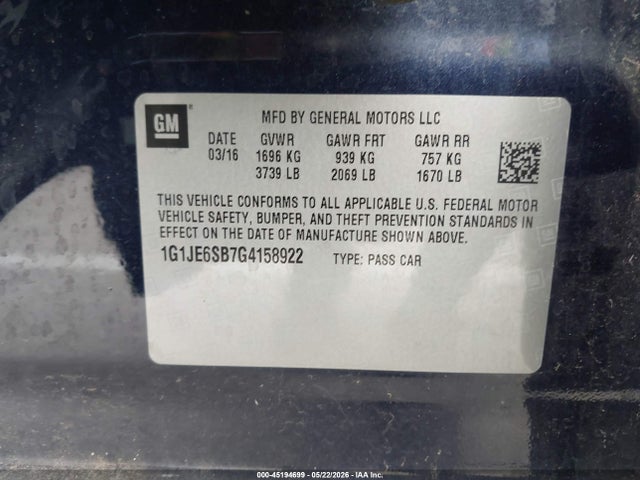 Chevrolet Sonic Ltz Auto