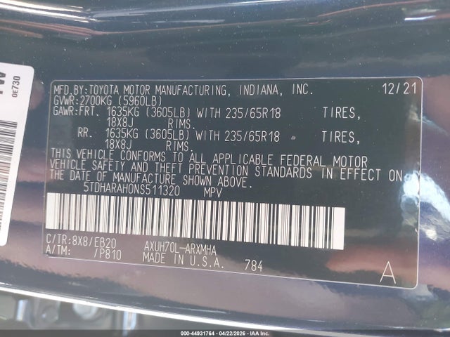 Toyota Highlander Hybrid Xle