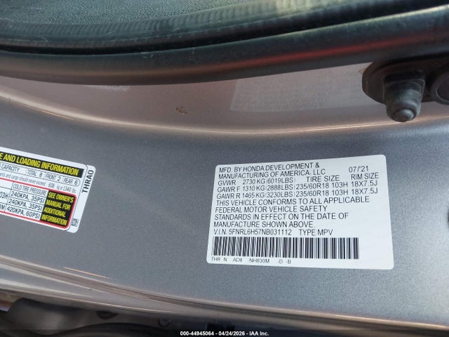 Honda Odyssey Ex