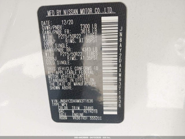 Nissan Armada Platinum 2wd