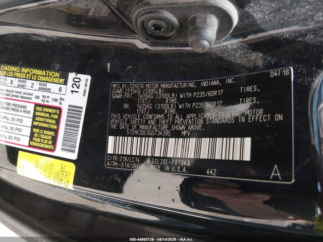 Toyota Sienna Xle 8 Passenger