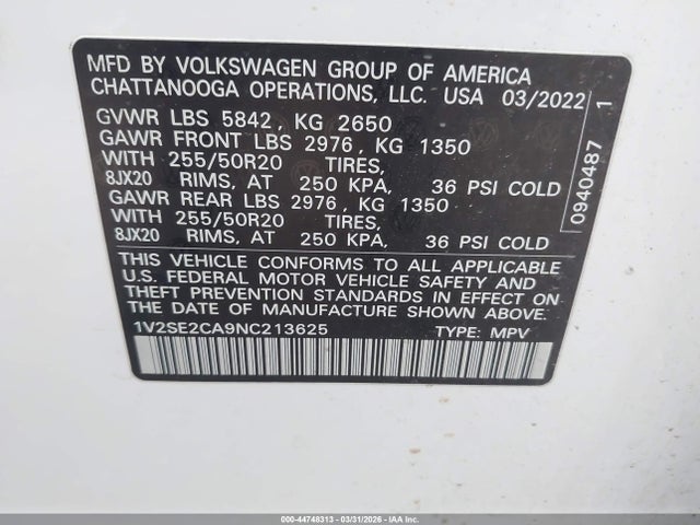 Volkswagen Atlas 3.6l V6 Sel R-line