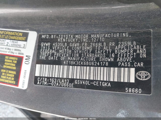 Toyota Camry Xle V6