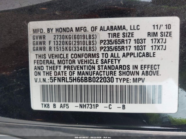 Honda Odyssey Ex-l