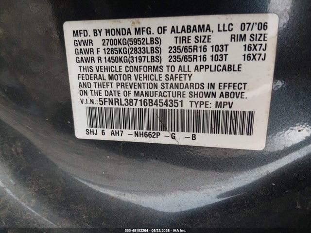 Honda Odyssey Ex-l