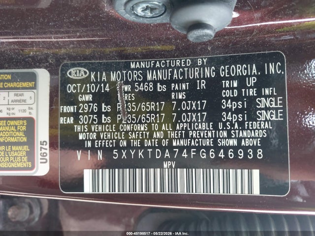 Kia Sorento Lx V6