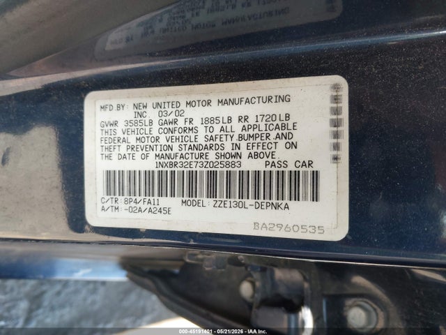 Toyota Corolla Le