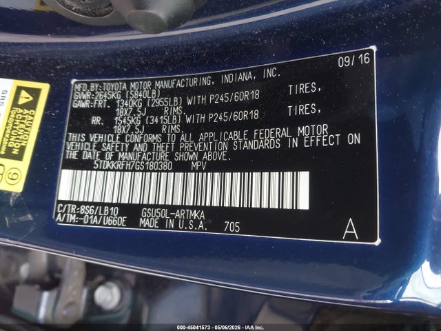 Toyota Highlander Xle V6