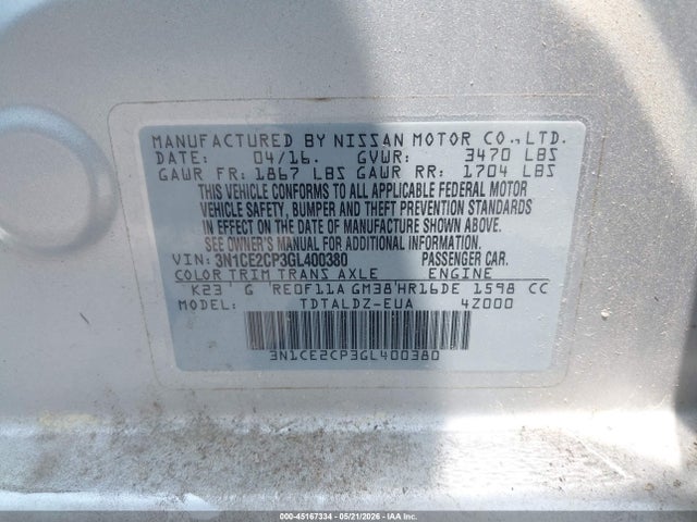 Nissan Versa Sv