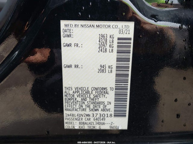 Nissan Altima Sv Fwd