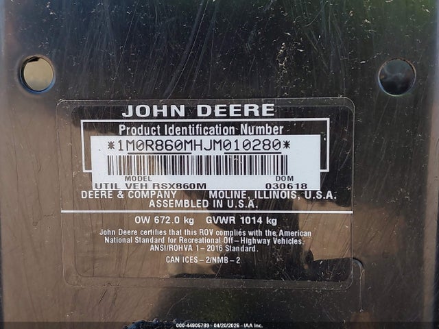 John Deere Rsx860i