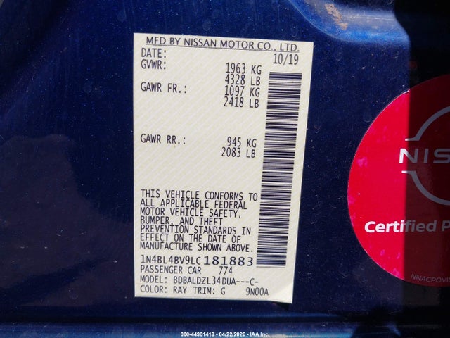 Nissan Altima S Fwd