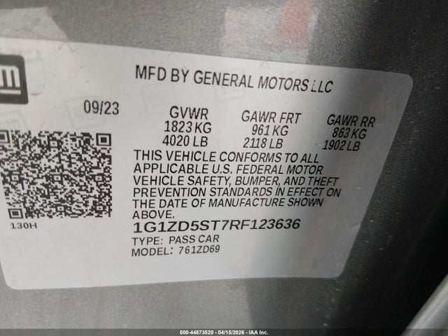 Chevrolet Malibu Fwd 1lt