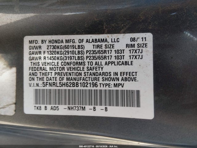 Honda Odyssey Ex-l
