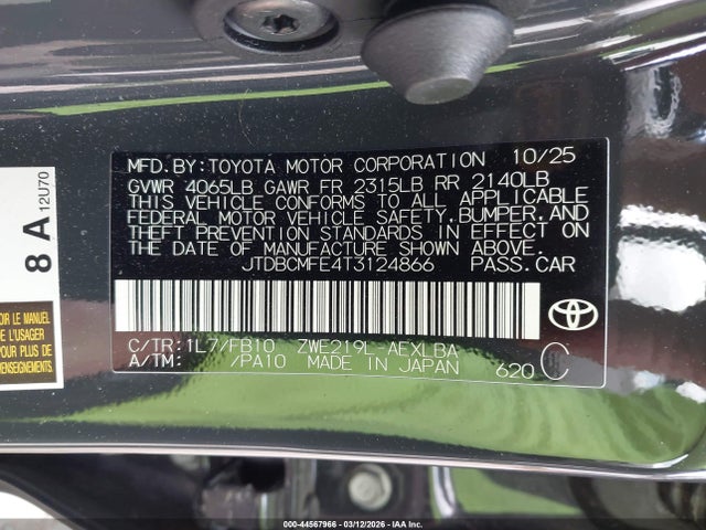 Toyota Corolla Hybrid Le