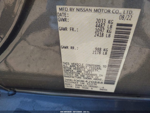 Nissan Altima Sr Intelligent Awd