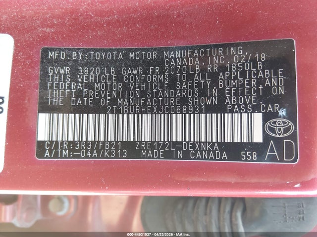 Toyota Corolla Le