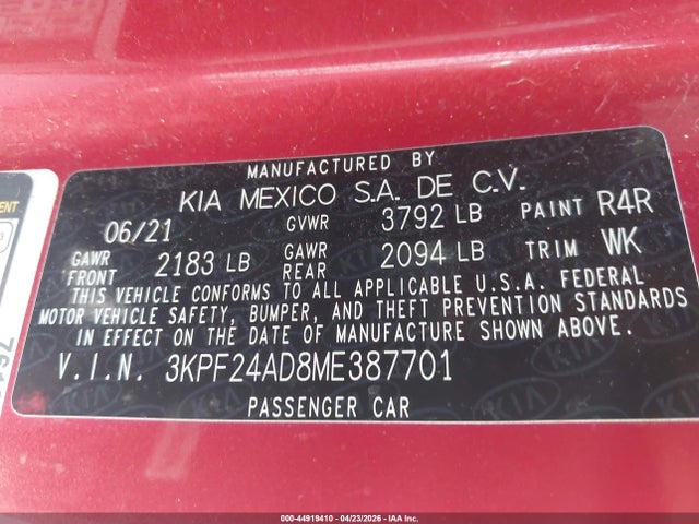 Kia Forte Lxs