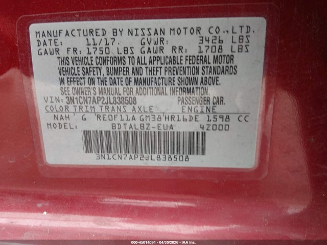 Nissan Versa 1.6 Sv