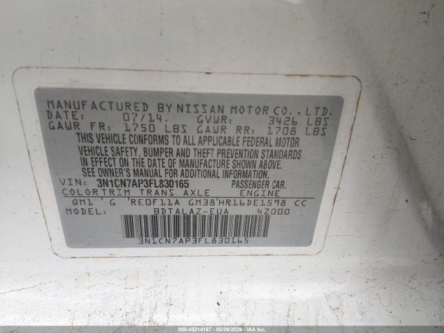 Nissan Versa 1.6 S+