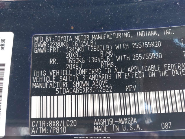 Toyota Grand Highlander Hybrid Limited