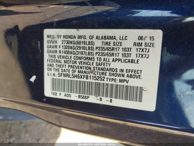 Honda Odyssey Ex-l