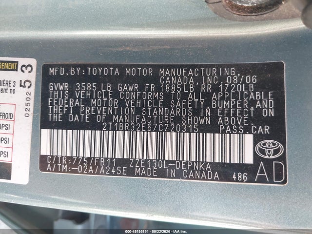 Toyota Corolla Le