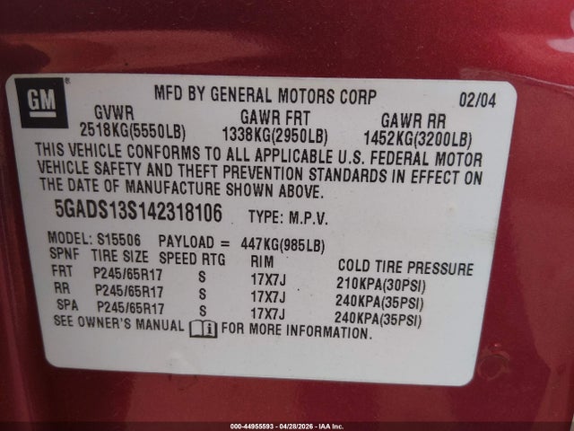 Buick Rainier Cxl