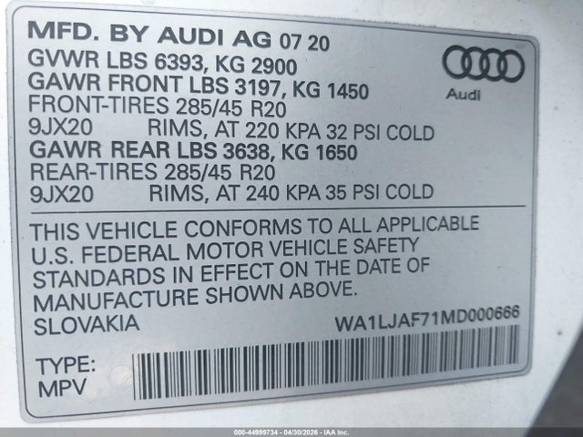 Audi Q7 Premium Plus 45 Tfsi Quattro Tiptronic