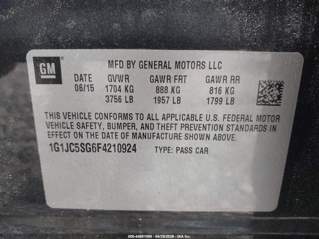 Chevrolet Sonic Lt Auto