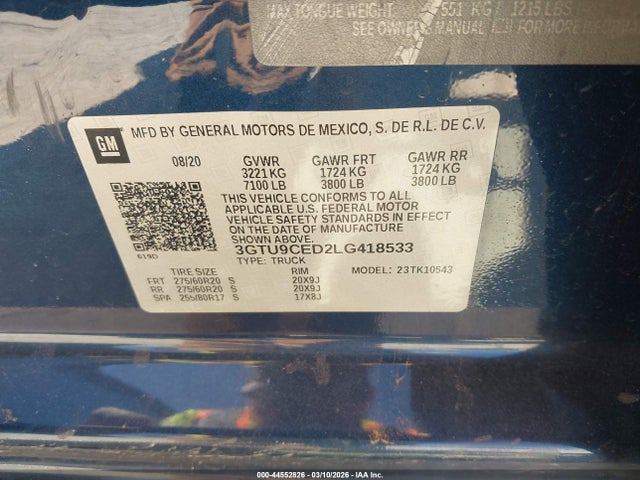GMC Sierra 1500 4wd  Short Box Elevation