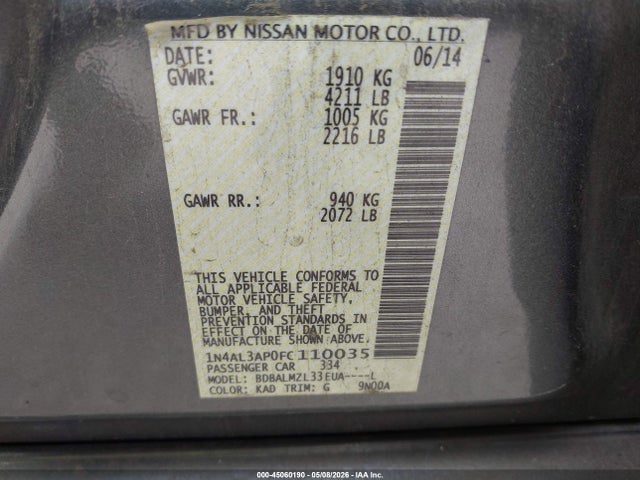 Nissan Altima 2.5 Sv